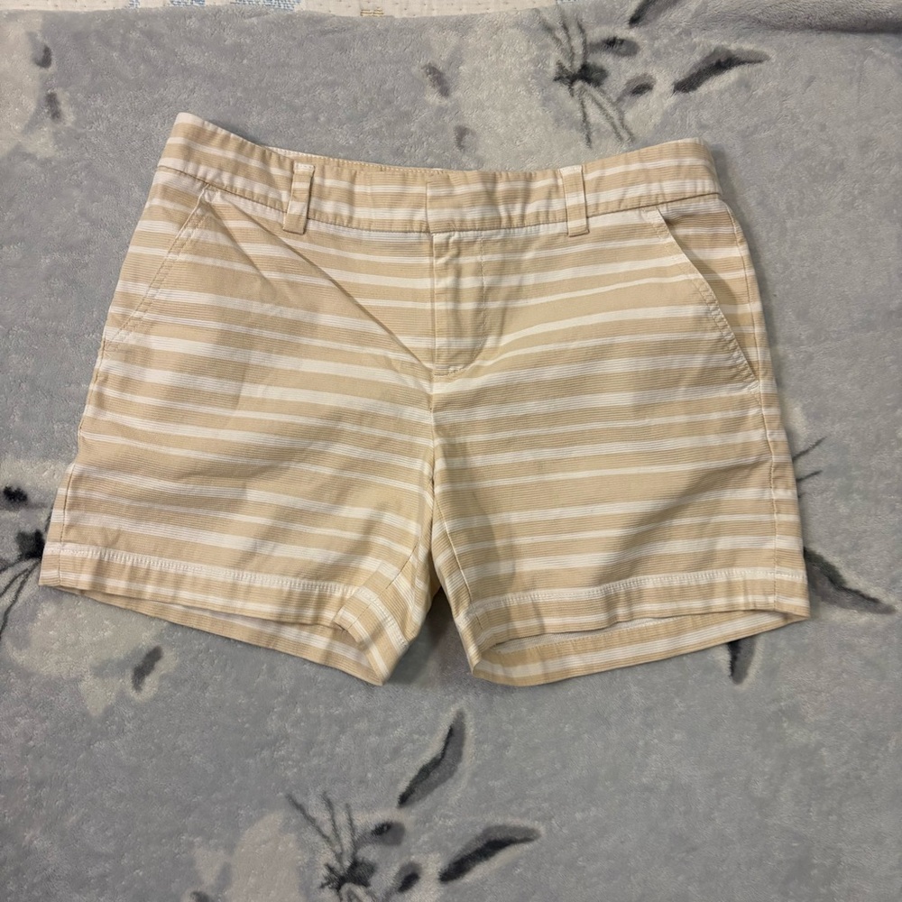 Tommy Hilfiger Cream and White Striped Women's Bermudas